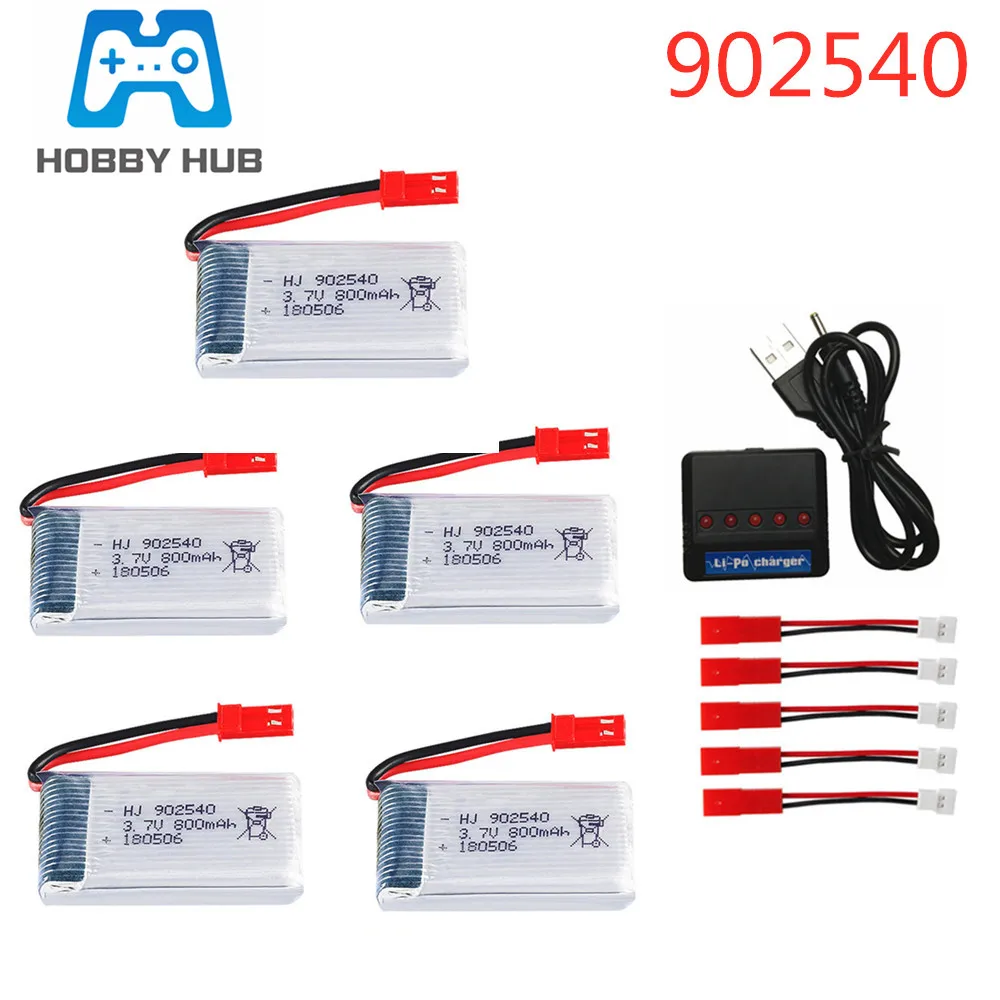 902540 3.7V 800mAh Lipo Battery For MJX R/C X400 X500 X800 HJ819 X25 Battery RC Quadcopter Drone Spare Part 3.7 v battery jst