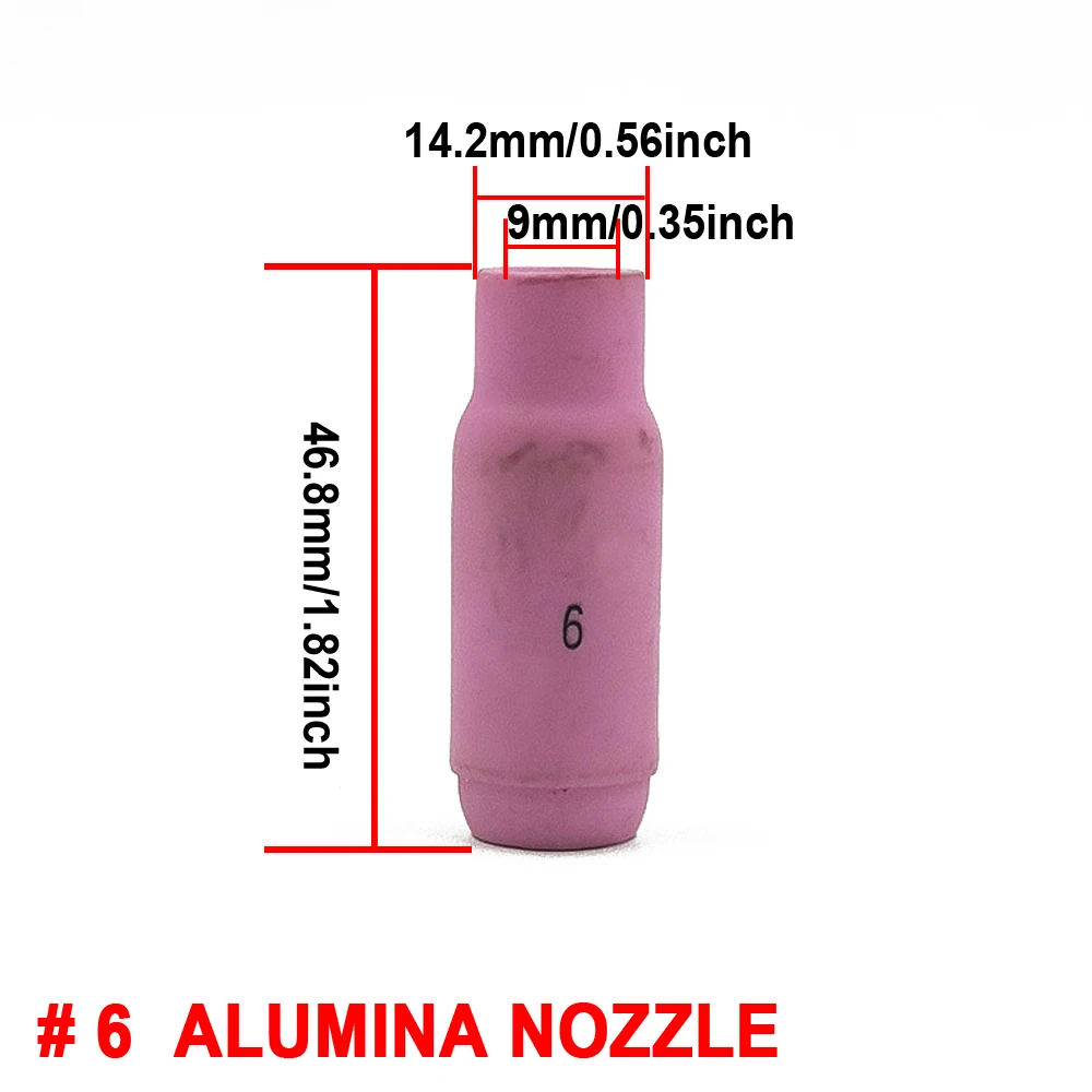 TIG Welding Torch  Argon Consumable  #6 Alumina Nozzle 1.0/1.6/2.4/3.2mm Tungsten Tig Collet Body Long Cap For WP17 WP18 WP26