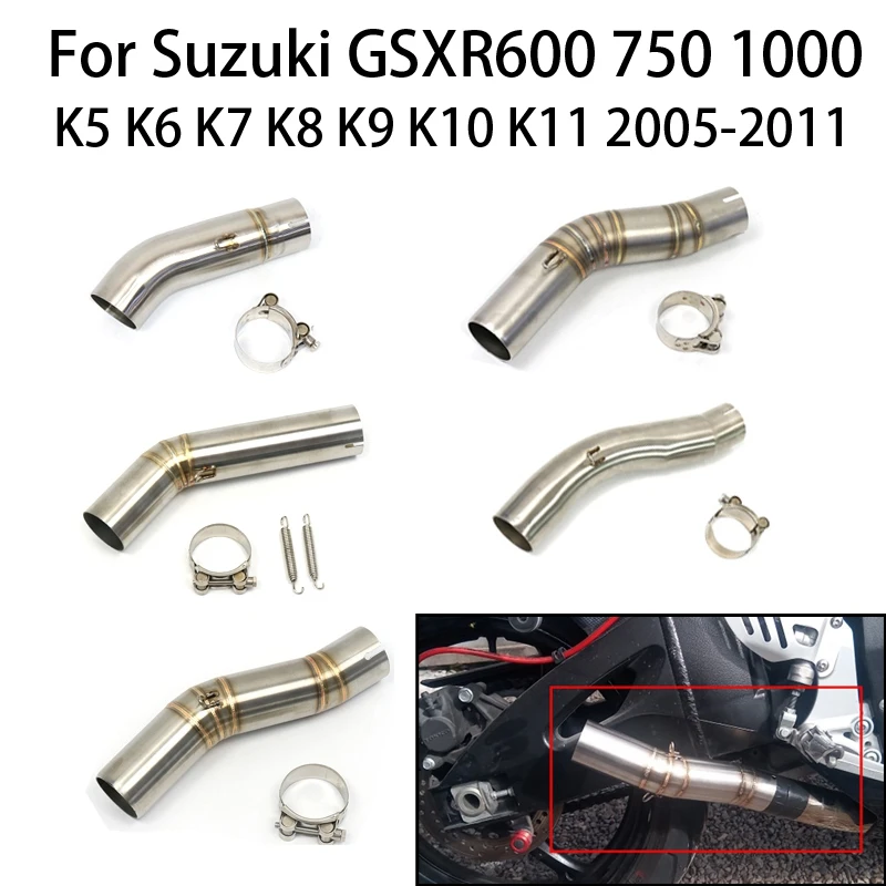 

51mm For Suzuki GSXR 1000 GSXR600 GSXR750 K5 K6 K7 K8 Motorcycle Exhaust Middle Mid Link Pipe Muffler Tube Motocross muffler