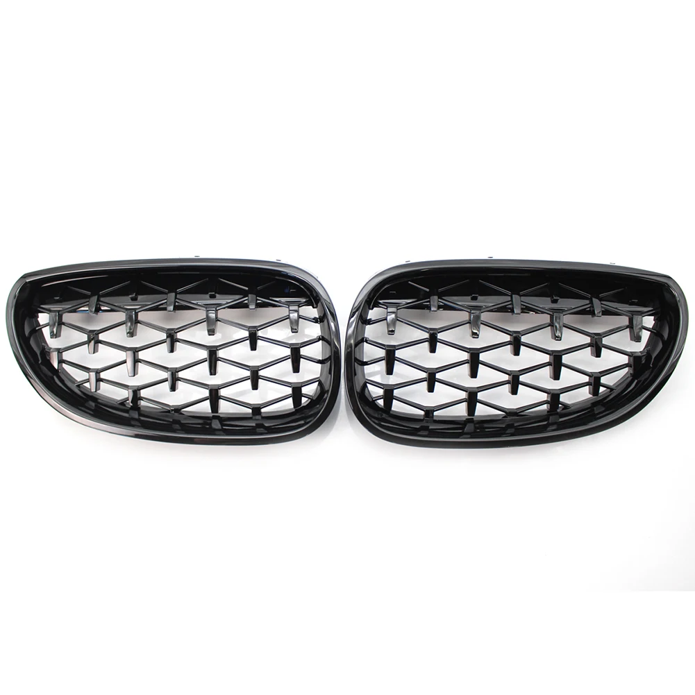 Gloss Black Diamond Meteor Car Styling Front Kidney Grille For BMW E60 5 Series 530i 535i 2003 2004 2005 2006 2007 2008 2009