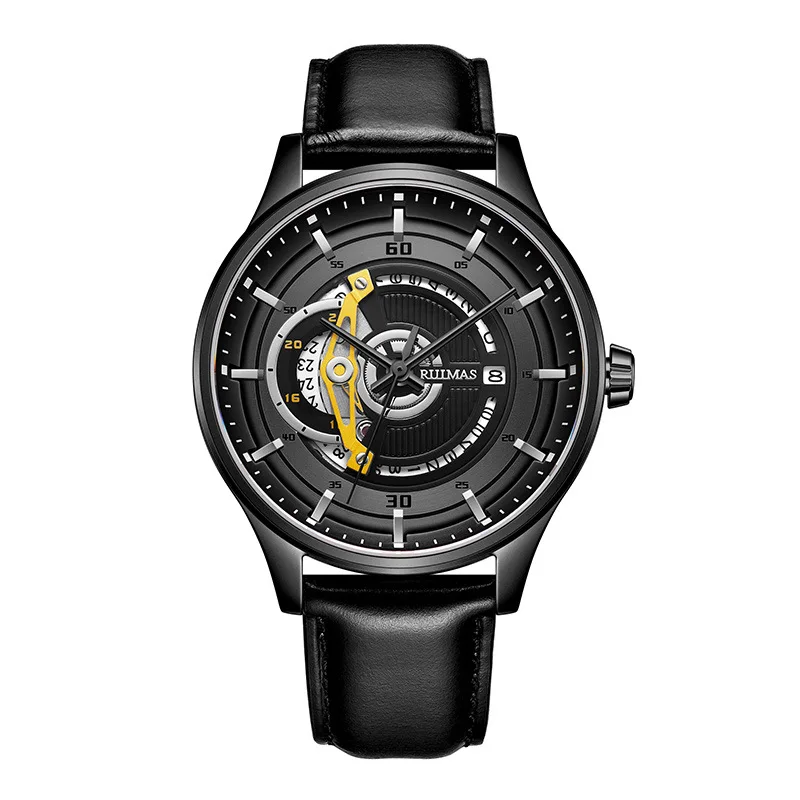 Megir RUIMAS Men Automatic Japan Citizen Mechanical Classic Casual Hollow Skull Wristwatches Male New Sport Sapphire Crystal