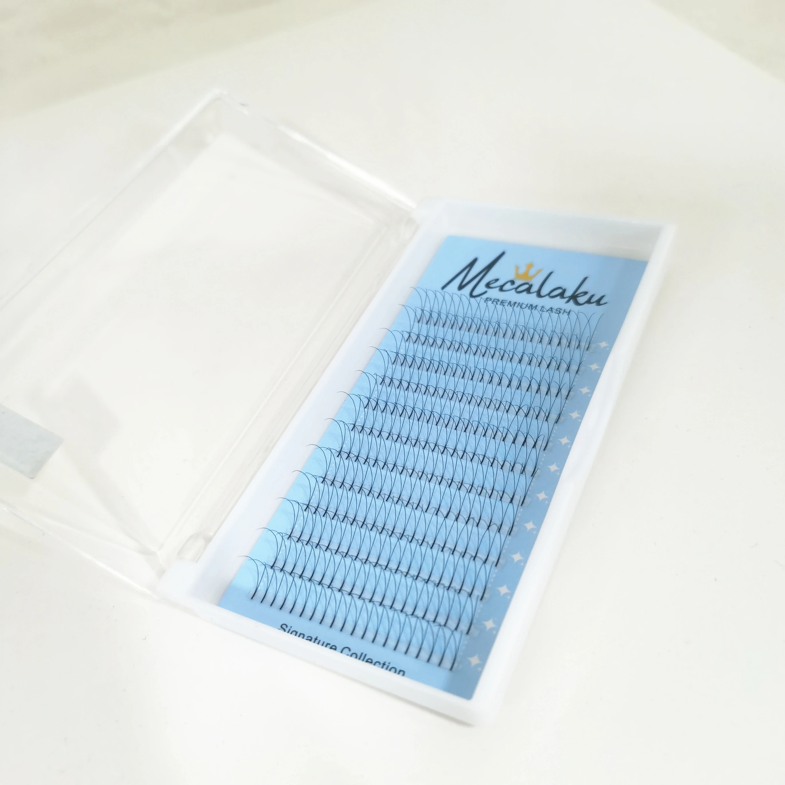 Mecalaku Lashes Long Stem Premade Fans 2D/3D/4D/5D/6D/7D/10D Russian Volume Black Soft Professional Eyelash Extensions