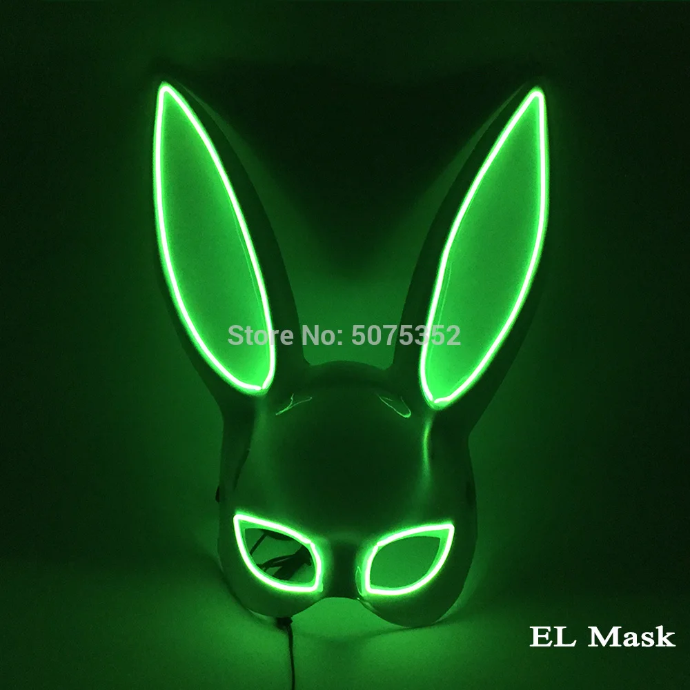 2023Hot Sales Fashion LED Mask Luminous Glowing Halloween Mask Neon EL Mask Halloween Cosplay Mask Mascara Horror Maska