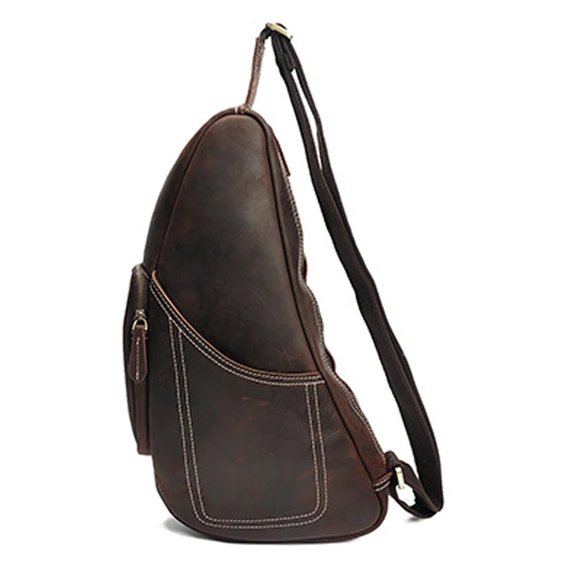 Vintage Fashion Genuine Leather Men Shoulder Bags Crazy Horse Leather Messenger Bags Men crossbody Bag Sling Leisure Bag