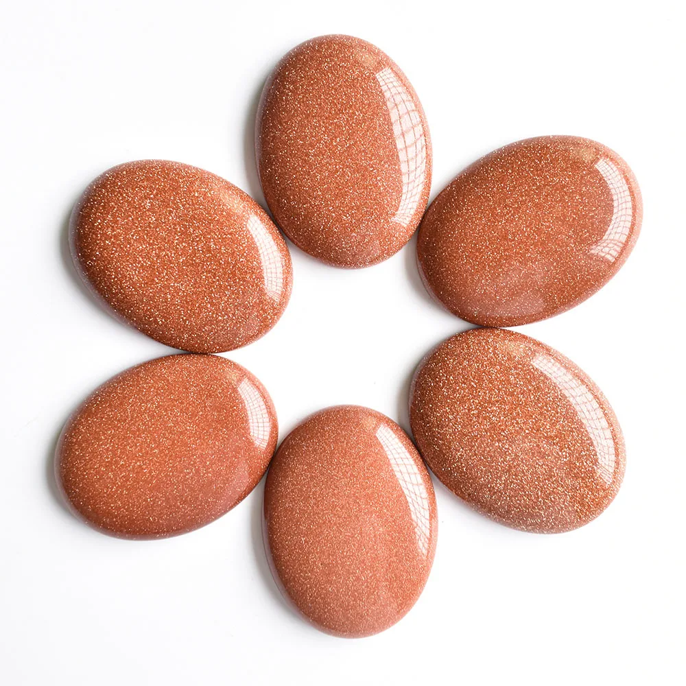 Großhandel 12 Stück/Set modische, sortierte Naturstein-Mischperlen in ovaler Cabochon-Form 30x40mm für DIY-Schmuckzubehör, kostenlos. – Detail 3