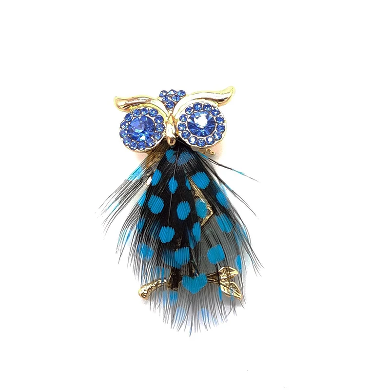 Pd Broche Nieuwe Handgemaakte Veer Uil Delicate Broche Kleding Accessoires Leuke Broches Voor Mannen