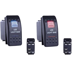 12 / 24V Boat Rocker Switch Fog Light Switch LED Light Bar 5Pin 2 LED Light ON-OFF Switch For Cars Campers Boats Trailers