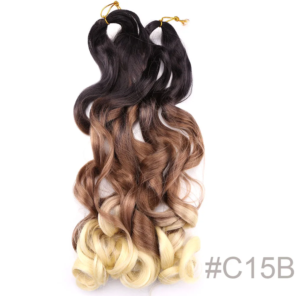 Extensions synthétiques en spirale Loose Wave, cheveux bouclés, Crochet, ombré, pré-étirés, pour femmes, boucles françaises