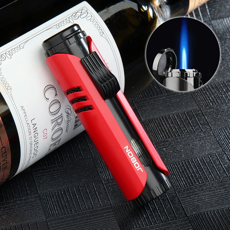 Jobon Cigar Lighter Stright Flame Windproof Jet Lighters Refillable Fuel Visible Fashion Gift For Friend