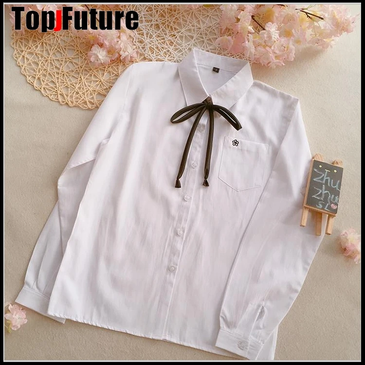 Uniforme escolar japonês para meninas, camisa branca de manga curta, roupa escolar jk sailor, tops, negócios, uniformes de trabalho para mulheres