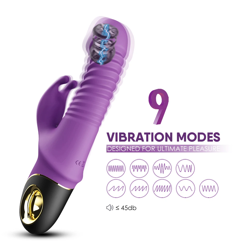 Rabbit Vibrator Automatic Telescopic Rotation G-Spot Clitoris Stimulator Female Masturbation Sex Toys For Women Adults 18