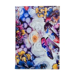 New Fashion Flower Pattern Travel Passport Holder Case Multi-function PU Passport Covers Women's ID Credit Card Holder Wallet