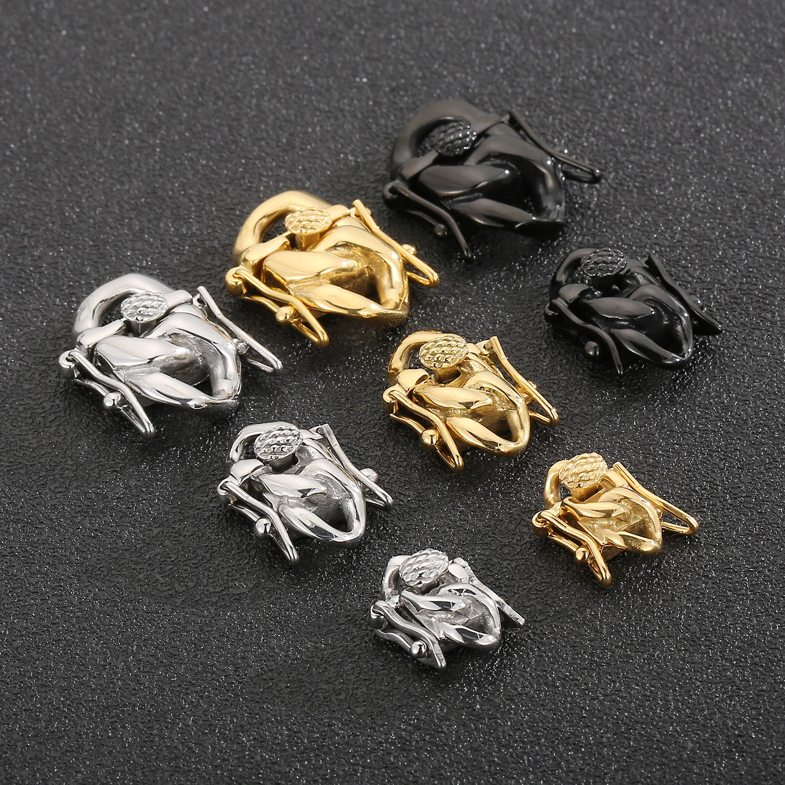 

1set Snap Dragon Beard Clasp Hooks Stainless Steel 3 Sizes DIY Jewelry Making Findings for Neckalce Bracelet Supplies