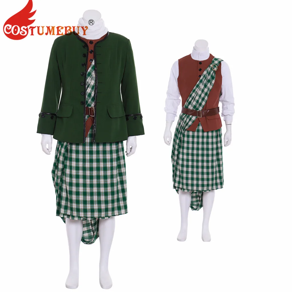 CostumeBuy Outlander TV Series Jamie Fraser Costume Medieval Historical Mens Suit Regency Scottish Kilt Outfit Custom Made L920