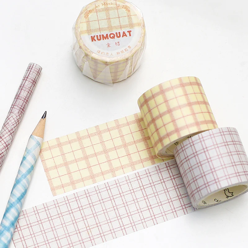 Colored Grid Warm Planet Washi Tapes Decoration Scrapbooking DIY Album Diary Collage Masking Adhesive Tape Cute Stationery