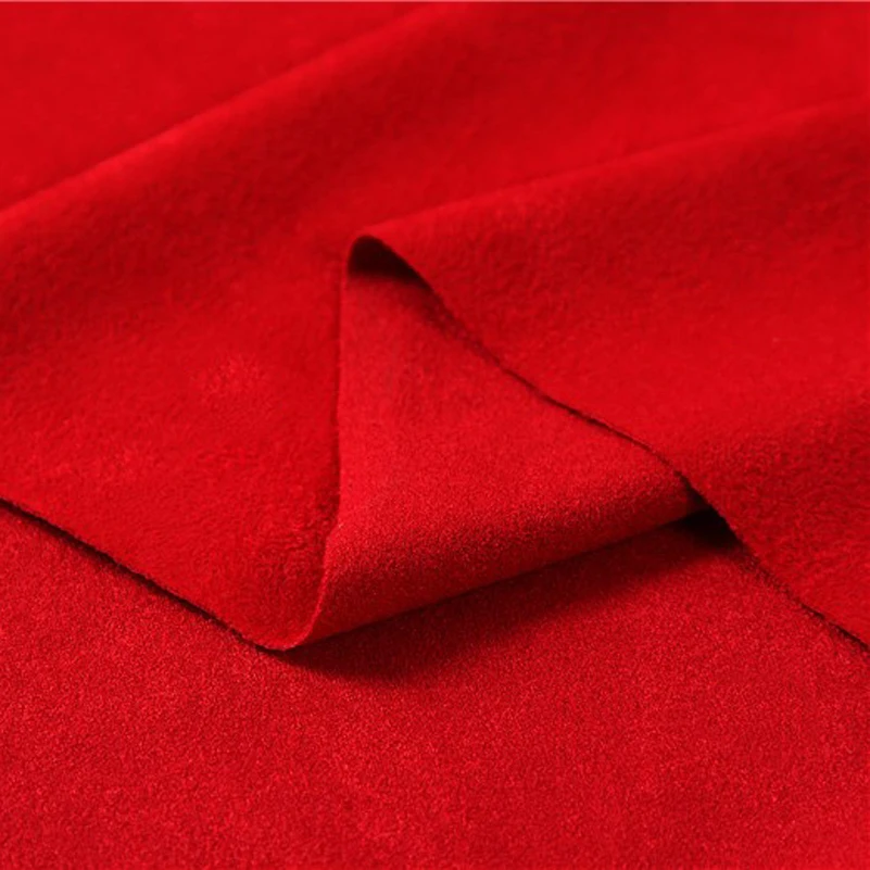 High Stretch Suede Fabric Knit Single-sided Brushed Elastic Cloth for Sewing Dresses Clothes by Half Meter