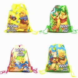 New Winnie Pooh Disney Bear tessuto Non tessuto con coulisse zaino borsa regalo borsa per bambini ragazzi bomboniere borse da scuola forniture per feste