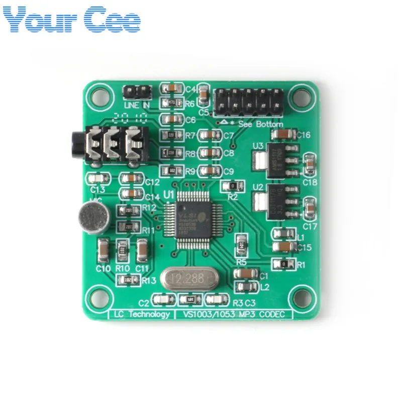 VS1053 Audio MP3 Player Module Development Board Recording SPI OGG Encoding Recording Control Signal Filter VS1053B-L LQFP-48