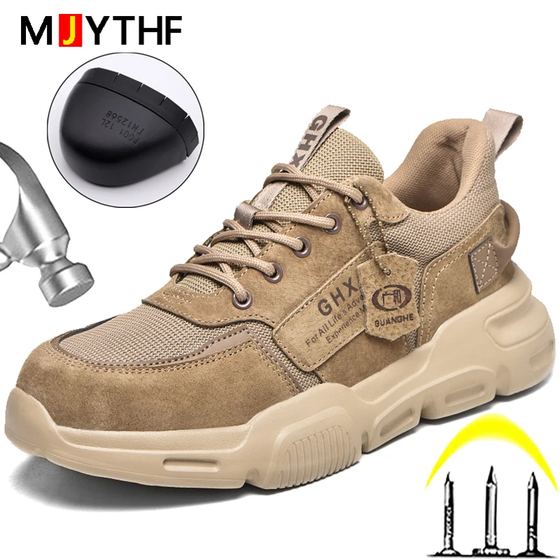 2025 Work Safety Shoes Steel Toe Anti-puncture Indestructible Men Boots Kevlar Insole Anti-smash Work Sneakers Protective Shoes