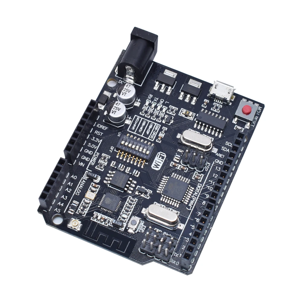 WAVGAT UNO R3 + WiFi ATmega328P + ESP8266 (32Mb de mémoire) USB-TTL CH340G Pour Ardu37Uno NodeMCU WeMos ESP8266 Une Nouvelle Arrivée