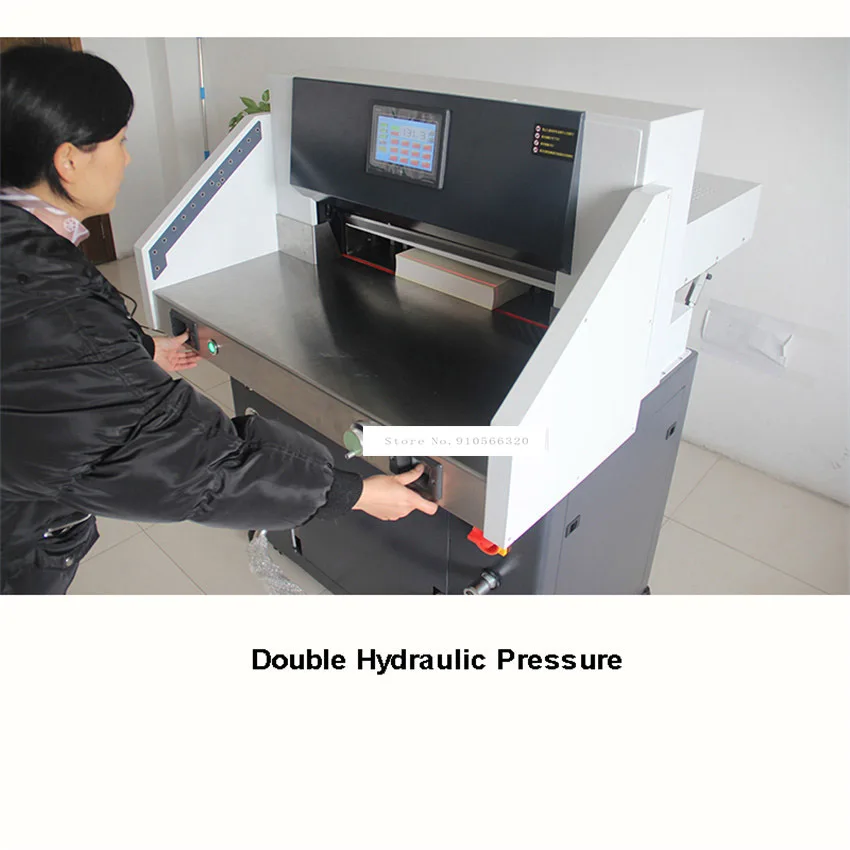 Recortadora de presión papel hidráulica doble, máquina automática de corte de papel, Control de programa, 4908C, 1,8kw, ancho máximo 49cm, 220V