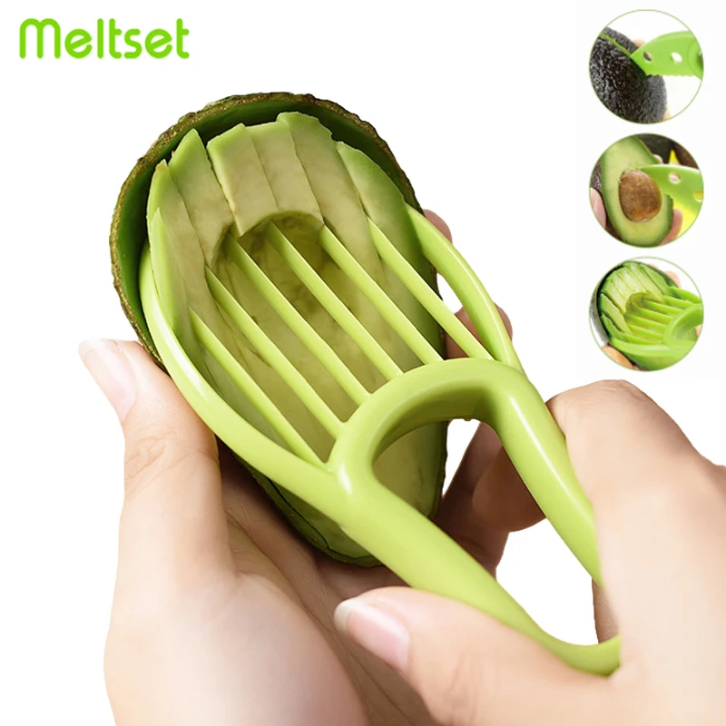 3 In 1 Avocado Slicer Shea Corer Plastic Fruit Peeler Separator Avocado Corer Knife Vegetable Fruit Cutter Kitchen Gadgets