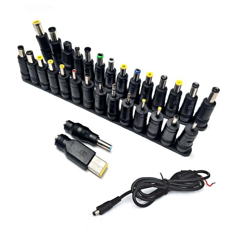 31pcs Universal AC DC Jack Connector Laptop Power Supply Adapter Male Female Plug Charger High Quality Conversion Head Connector