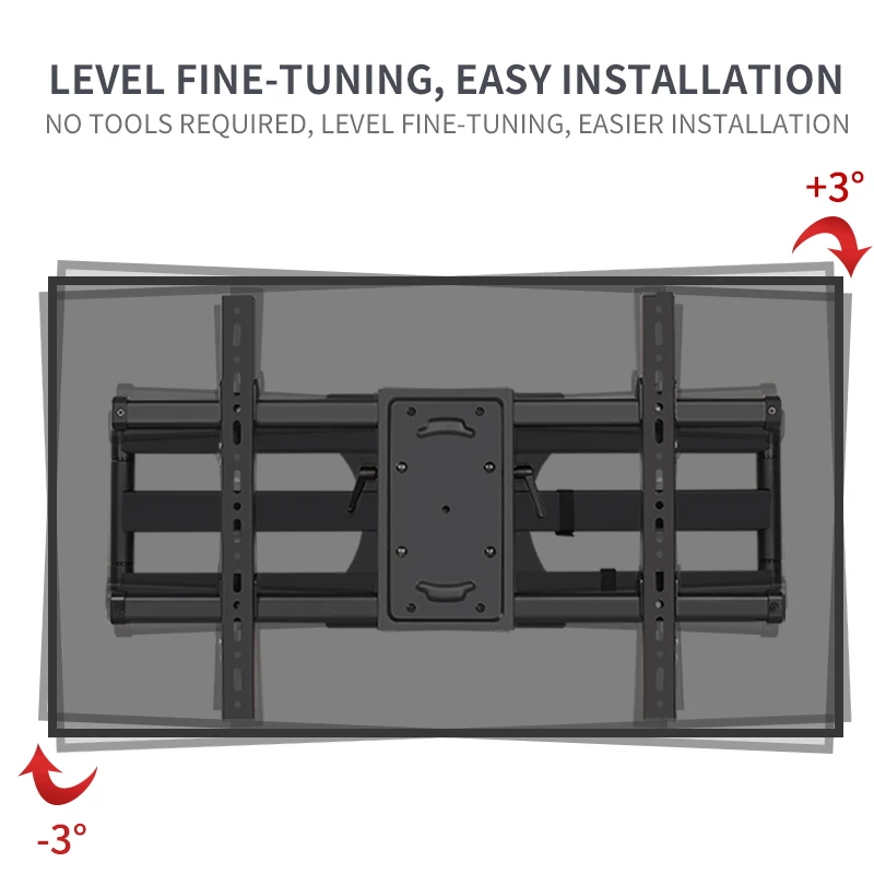 توضيح 6 أذرع تلفزيون جدار جبل كامل الحركة إمالة قوس البلازما قاعدة دعم التلفزيون ل 55 "-86" VESA 600x400mm و 165lbs DY808S