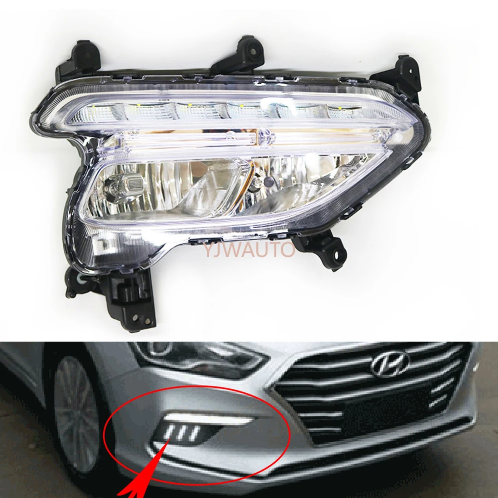 

For Hyundai Stantafe IX45 2017 2018 Foglights Car Fog Lamp auto styling Front Bumper Grille Driving Fog Light Assembly