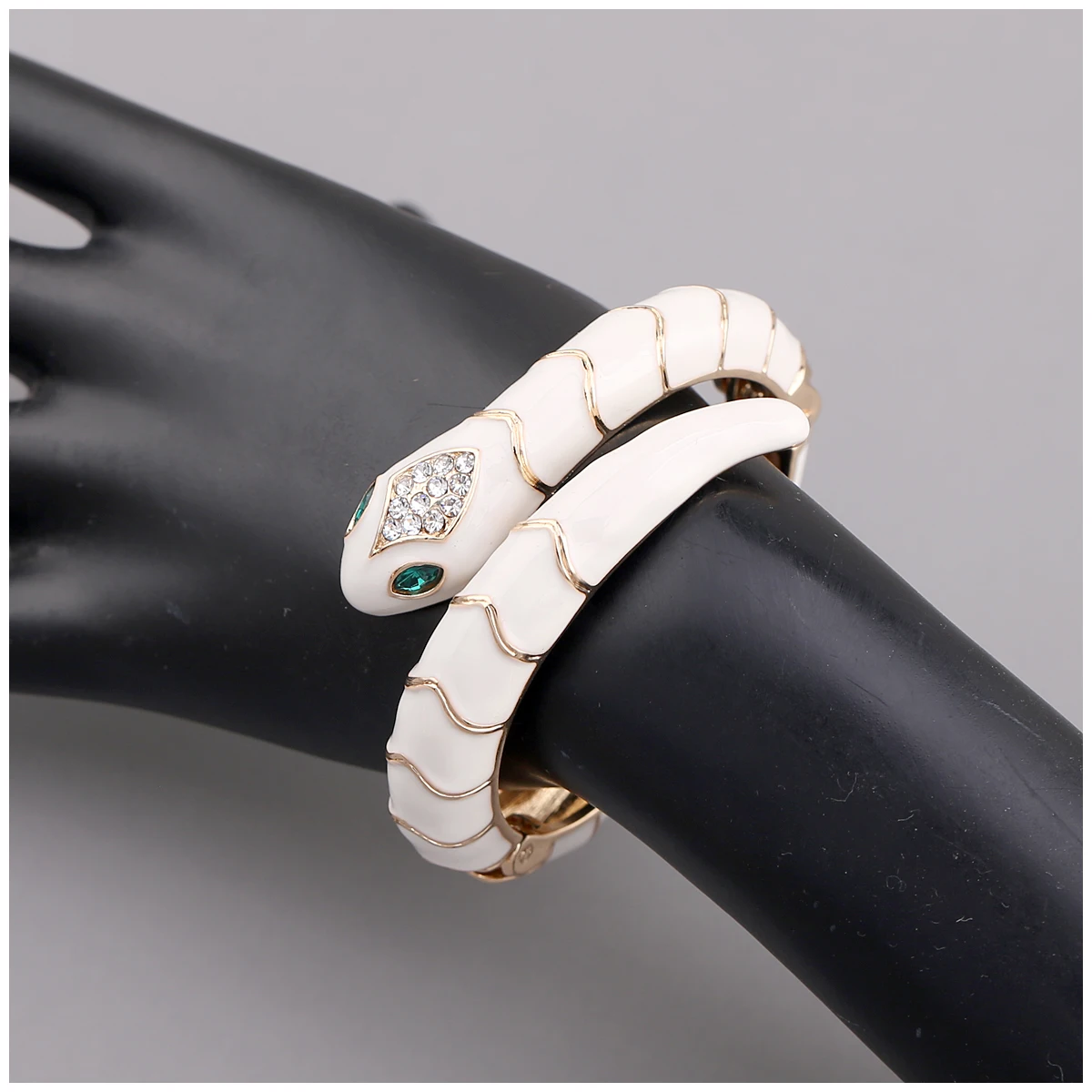 Three-Section Open Spring Hinge Bangle Cuff Snake Bracelets for Women Teens Statement Chunky Stacked Bangle Clothing Accessory