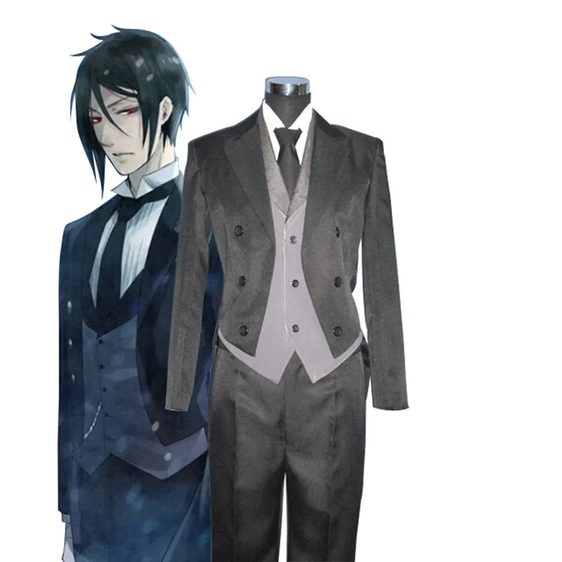 

Black Butler Kuroshitsuji Sebastian Michaelis Cosplay Costume Suit Tuxedo