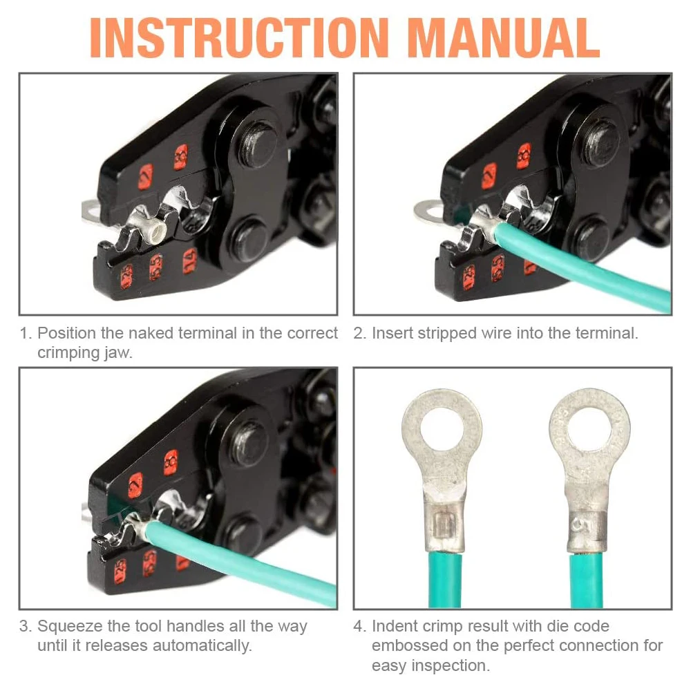 Imagem -06 - Alicate de Crimpagem Elétrica para Conectores de Bunda Não Isolados Ferramenta Crimper Conector de Fio Crimper Emenda Awg 226 Iws16