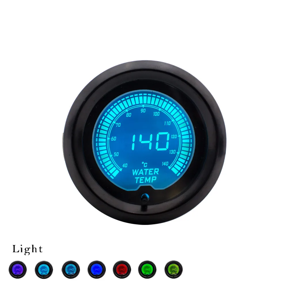 

Brand New 2" 52mm EVO 7 Colors LCD Water temp gauge 40-140 Celsius Water temperature meter With Sensor