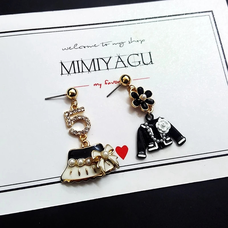 korean brand style earring jewelry clothes cap flower crystal letter 5 drop earring for women big long tassel earring