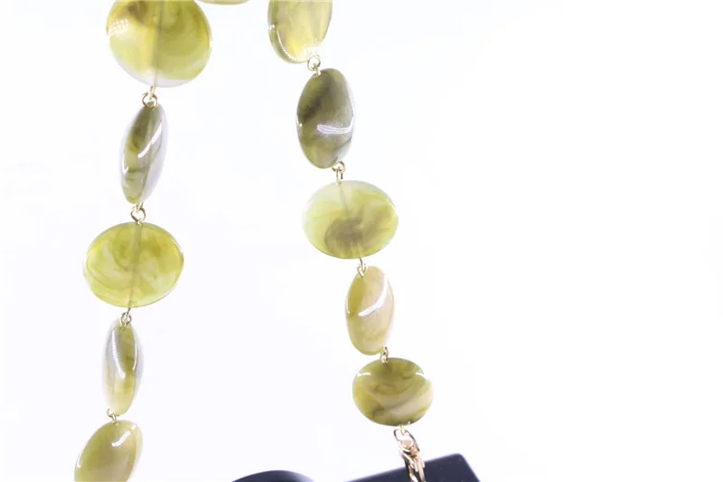 fashion design green beads chain handle diy decoration beads handle