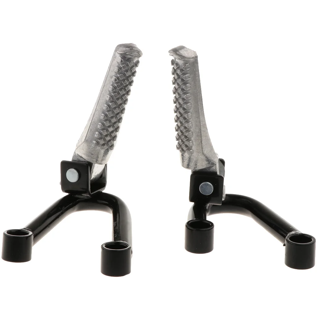 1 Pair Motorcycle Footpegs Rear Passenger Foot Pegs Foot Rests Pedal Bracket Mount Universal Aluminum