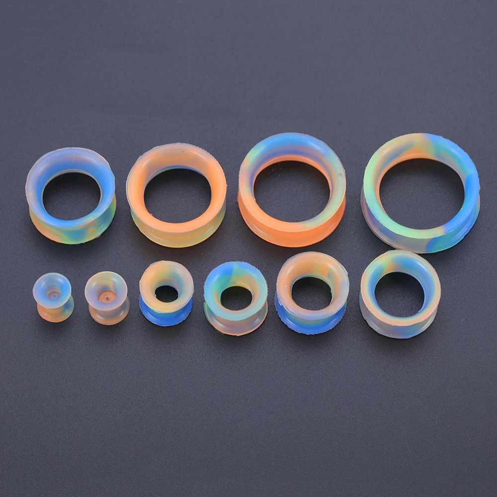 ZS 3-25mm Double Flared Silicone Flexible Ear Gauges Tunnel Pink Ear Expansion for Men Women Ear Stretcher Ear Piercing Jewelry