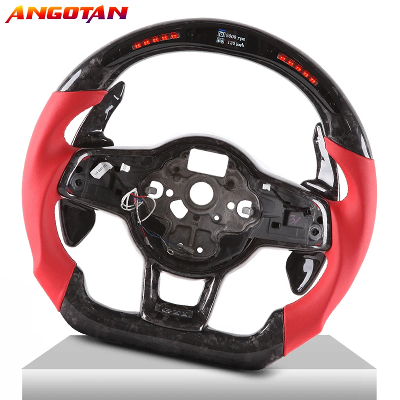 

Steering Wheel Fit For Volkswagen VW GTI CC mk4 mk5 mk6 mk7 Carbon Fiber LED Modification of steering wheel