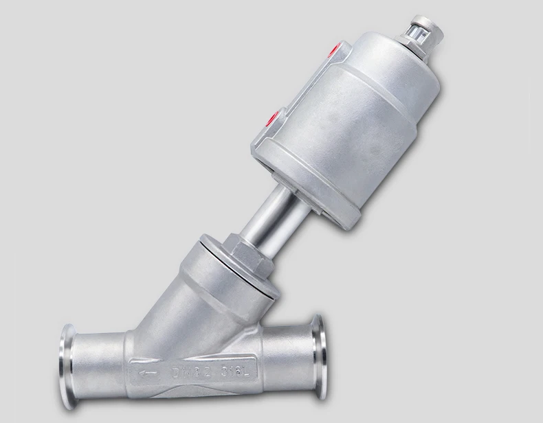 1/2" 3/4" 1" Zoll 304 Edelstahl Pneumatisches Schnellmontage-Winkelventil 16bar Winkelventil mit PTFE-Dichtung – Detail 4