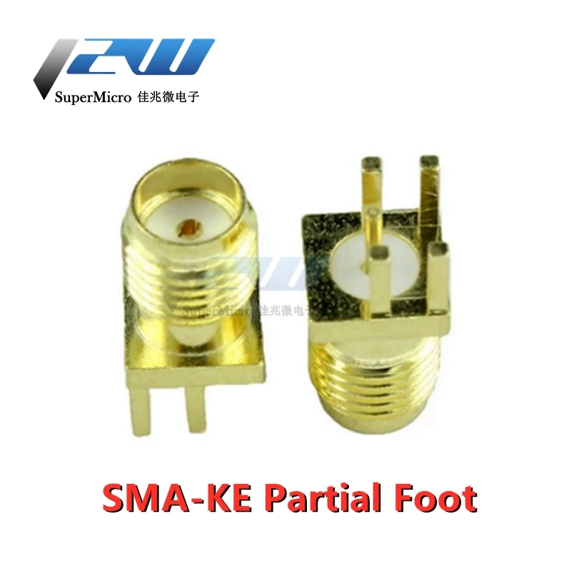 5 pces sma fêmea SMA-KE montagem do pwb através de plugue reto adaptador de solda conector cabo antena coaxial adaptador