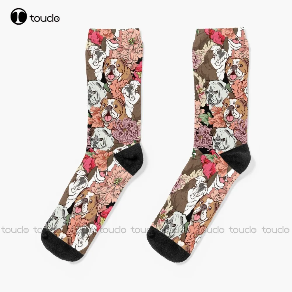 

Because English Bulldog Socks High Socks Christmas Fashion New Year Gift Unisex Adult Teen Youth Socks 360° Digital Print Custom