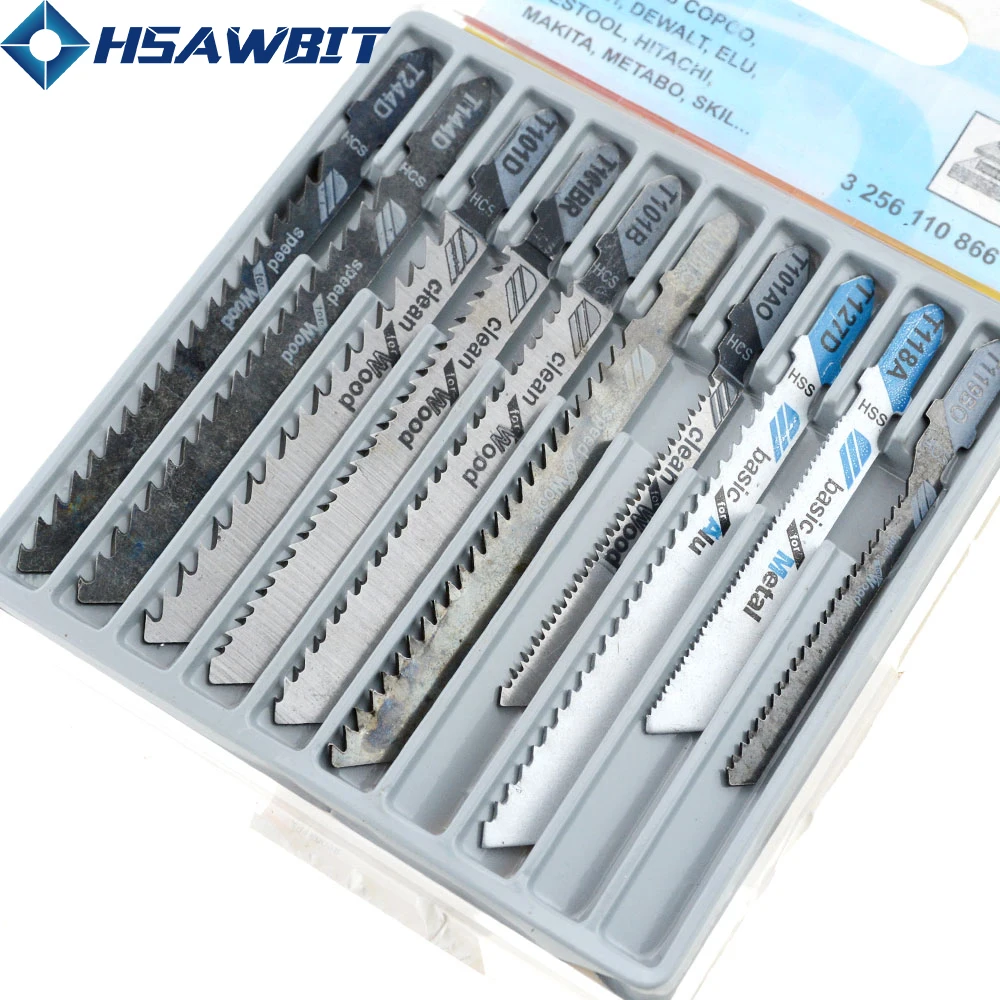 10pcs/set Jig Saw Blades T244D/T144D/T111C For Fast Cutting Straight Cutting 4 mm Teeth Length Jigsaw Blades Saw Blade