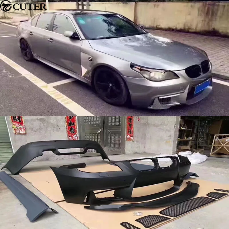 E60 525i 1m Style Car Body Kit Pp Unpainted Front Rear Bumper Side Skirts for Bmw E60 525i 1m 05-10