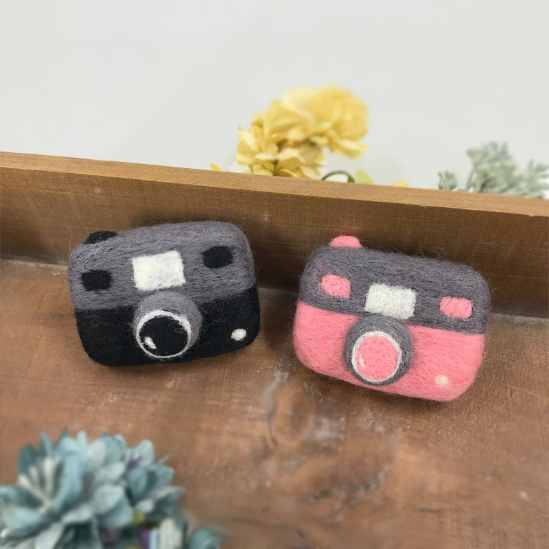 Newborn Photography Props Wool Needle Felt Camera Bebe Photo Prop Baby Birthday Gift for Photographer Studio Accessories