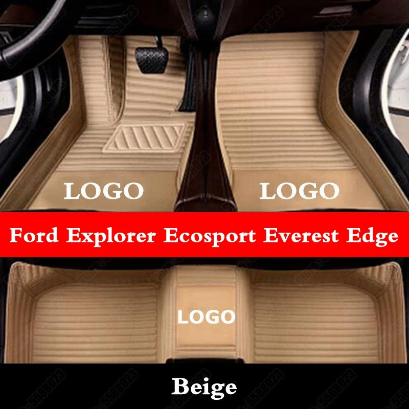 All Weather Floor Mats for Cars Ford Explorer Ecosport Everest Edge Kuga Custom Made Floor Mats Car Leather Foot Pads Auto Rugs