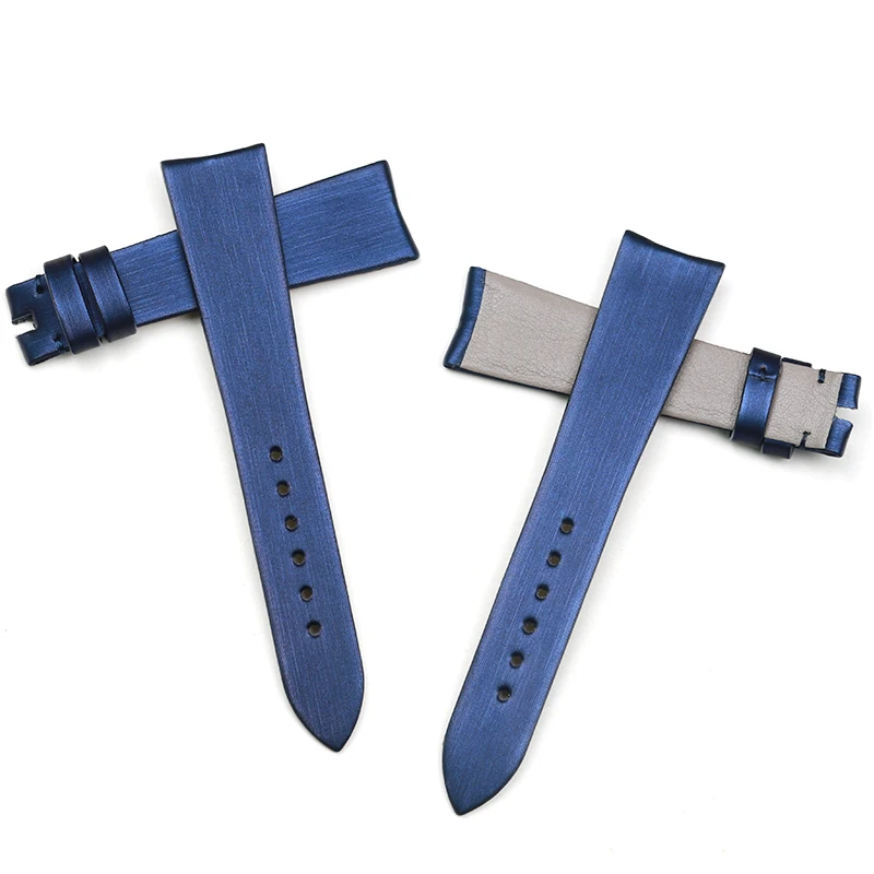 PESNO Elegant Spun Silk Watch Strap Women Wrist Accessories 18mm Black Blue Genuine Calf Skin Leather Bands