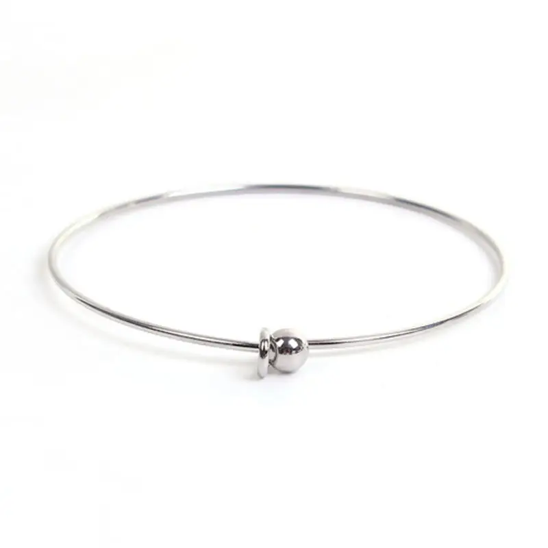 New Hot Stainless Steel Expandable Bangles Bracelets Single Bar With Removable Ball End Cap For Grils Party Gift 21cm Long 1 PC