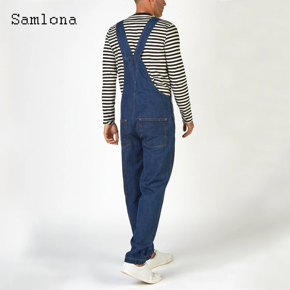 Plus Size 3xl Denim Pants Jumpsuit Mens Overalls Sexy Suspending Romper Stand Pockets Overall 2022 European Style Fashion Jeans