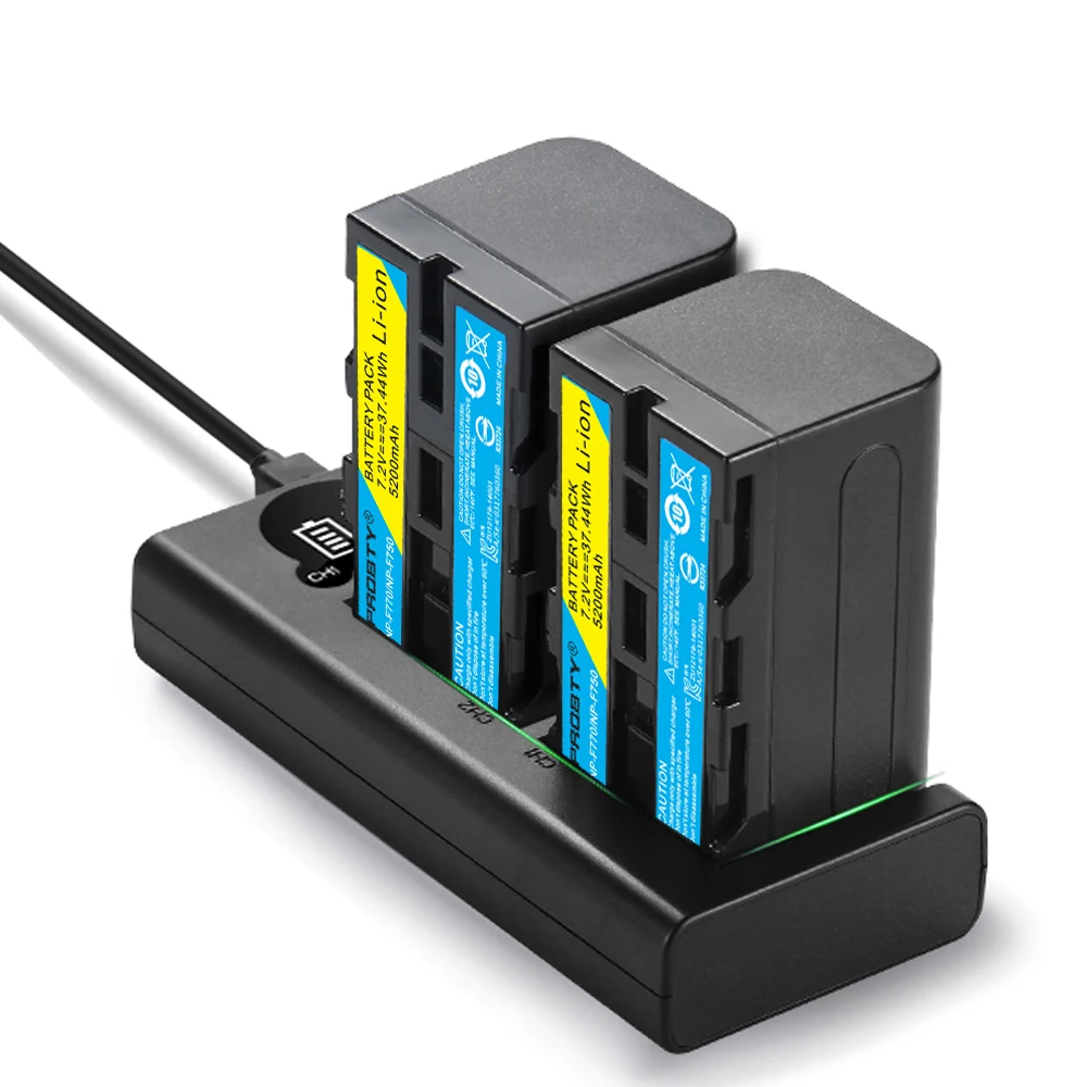 5200mAh NP-F770 NP-F750 NP F770 NP F750 NPF770 750 Batteries + LED USB Charger for Sony NP-F550 NP-F770 NP-F750 F960 F970