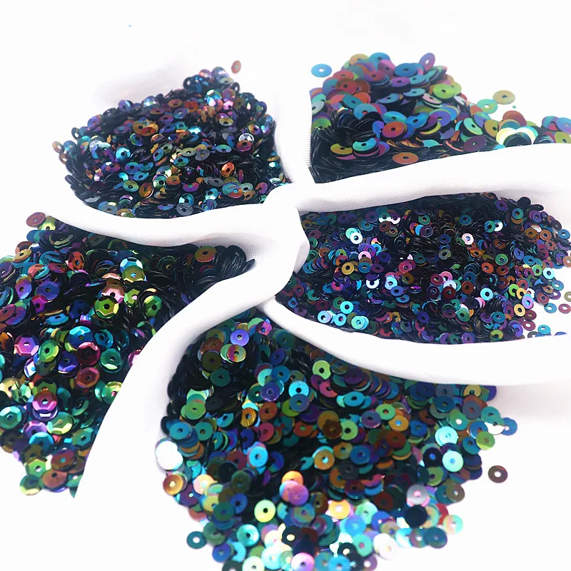 AB Schwarz 3mm 4mm 6mm PVC Lose Pailletten Tasse Flache Runde Glitter Pailletten für Hochzeit Dekoration Bekleidungs kleid DIY Zubehör